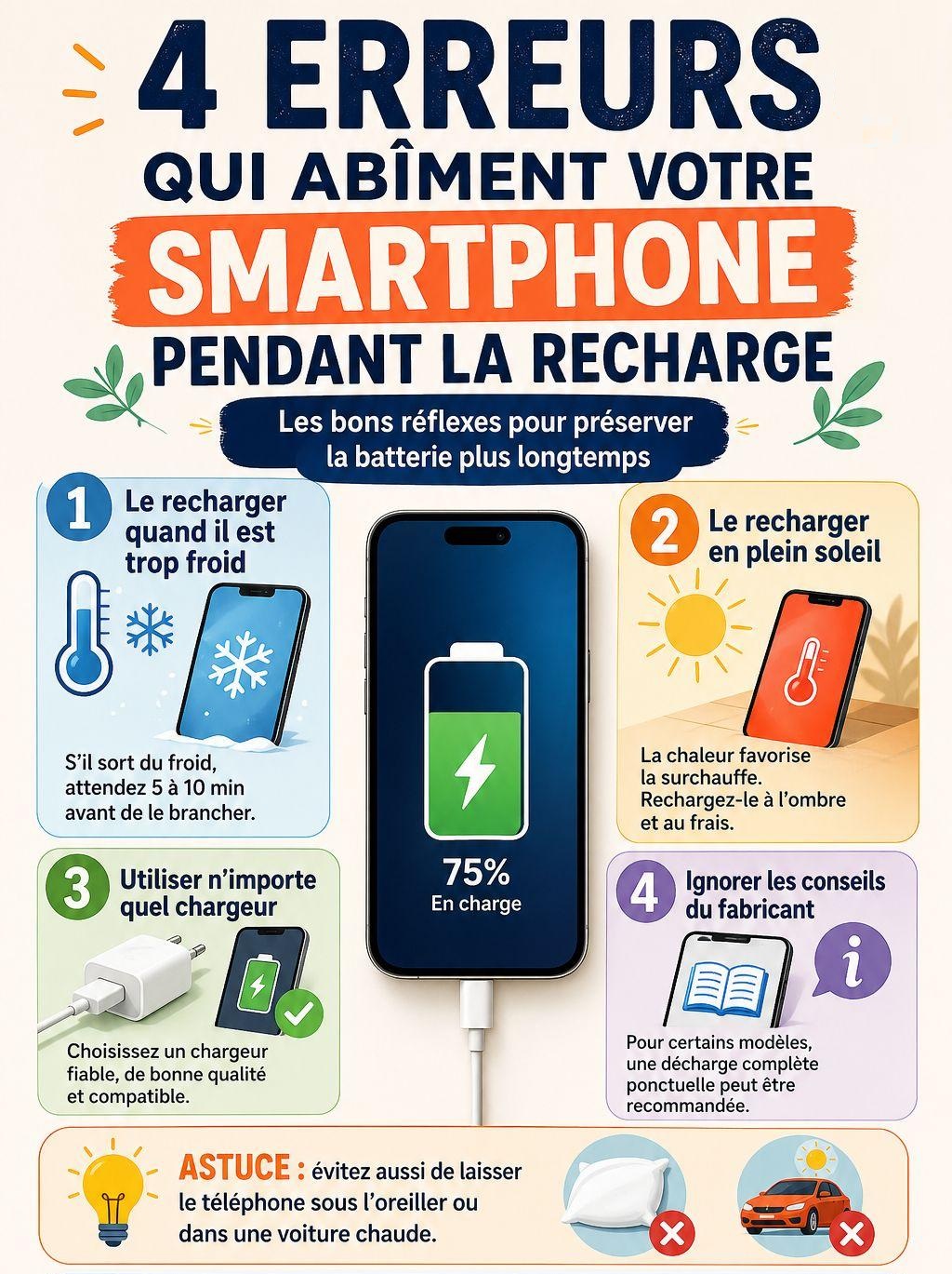 Les Erreurs Que la Moitié des Gens Font en Rechargeant Leur Téléphone.