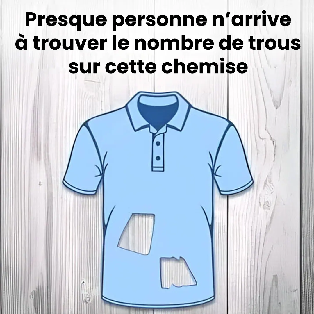 Combien y’a t’il de trous sur cette chemise ?