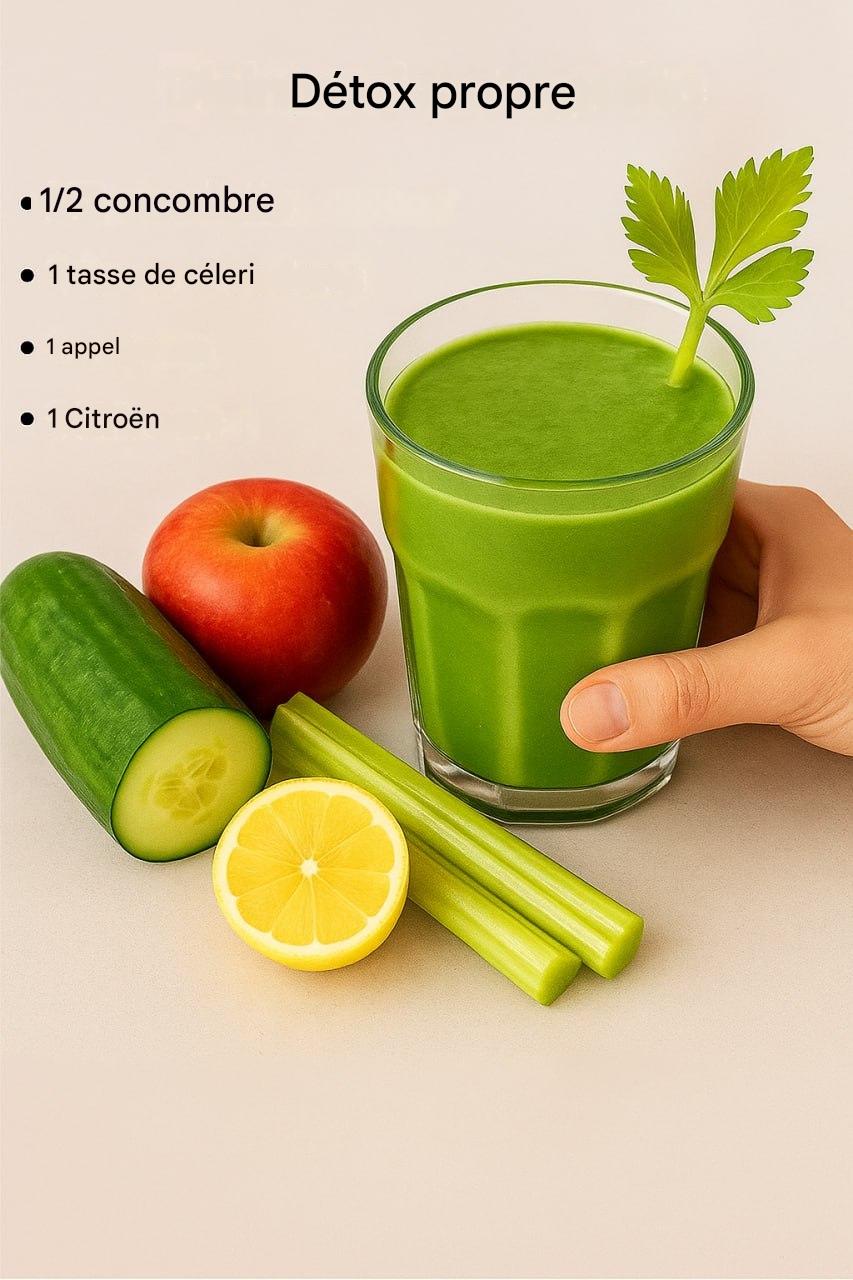 Découvrez cette boisson détox verte rafraîchissante, idéale pour revitaliser votre corps et booster votre énergie !