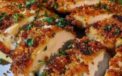 Poulet en croûte d’ail et de parmesan
