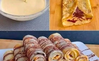 Crêpes moelleuses au chocolat roulées