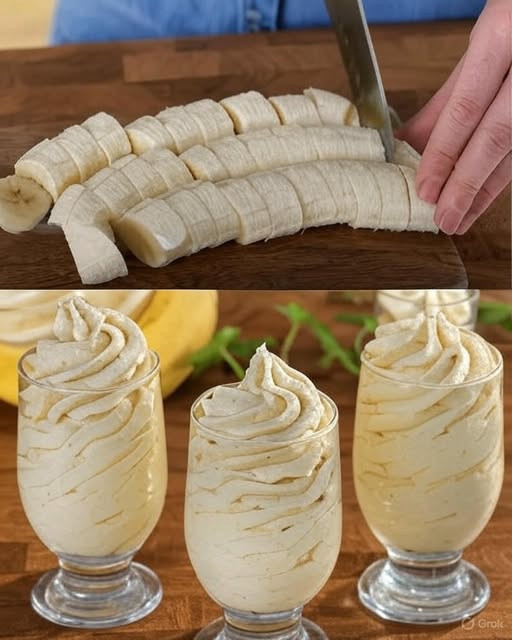 Mousse à la banane prête en 5 minutes