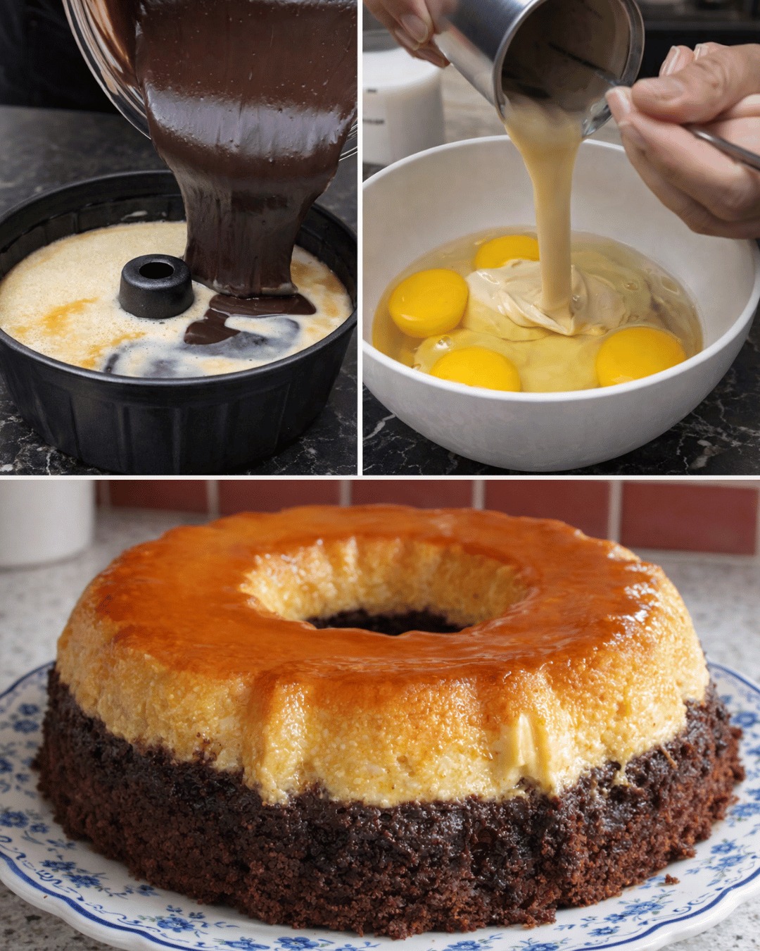 Gâteau Magique Flan & Chocolat au Caramel – La Recette 2 Textures Inratables