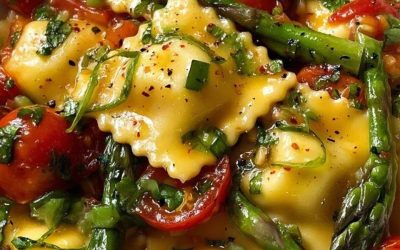 Raviolis aux saveurs du jardin : un délice crémeux aux asperges et aux herbes fraîches, prêt en 25 minutes