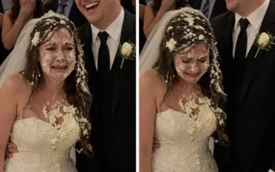 Mon fiancé m’a enfoncé le visage dans le gâteau pendant la découpe, soi-disant pour rire ! J’étais au bord des larmes quand mon frère a choqué tout le monde.