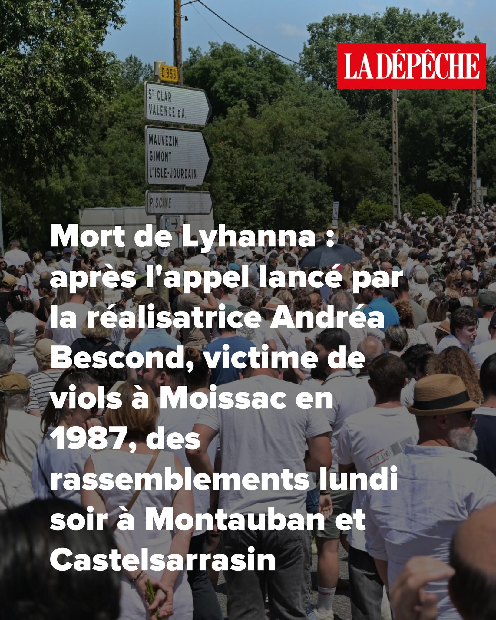 Mort de Lyhanna : après l’appel lancé par la réalisatrice Andréa Bescond, victime de viols à Moissac en 1987, des rassemblements lundi soir à Montauban et Castelsarrasin