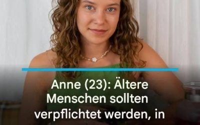 Anne (23) : Les personnes âgées devraient être obligées de vivre dans des maisons plus petites – alors j’aurais une meilleure chance de trouver un logement.