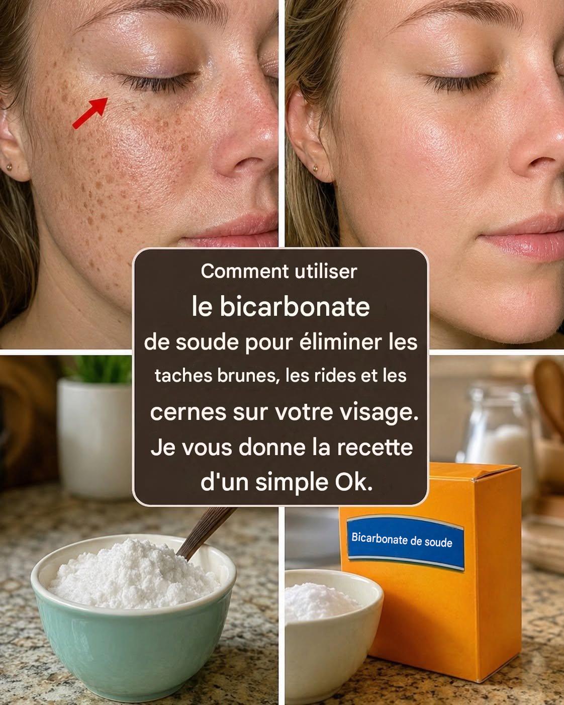 Comment utiliser le bicarbonate de soude pour éliminer les taches brunes, les rides et les cernes de votre visage.
