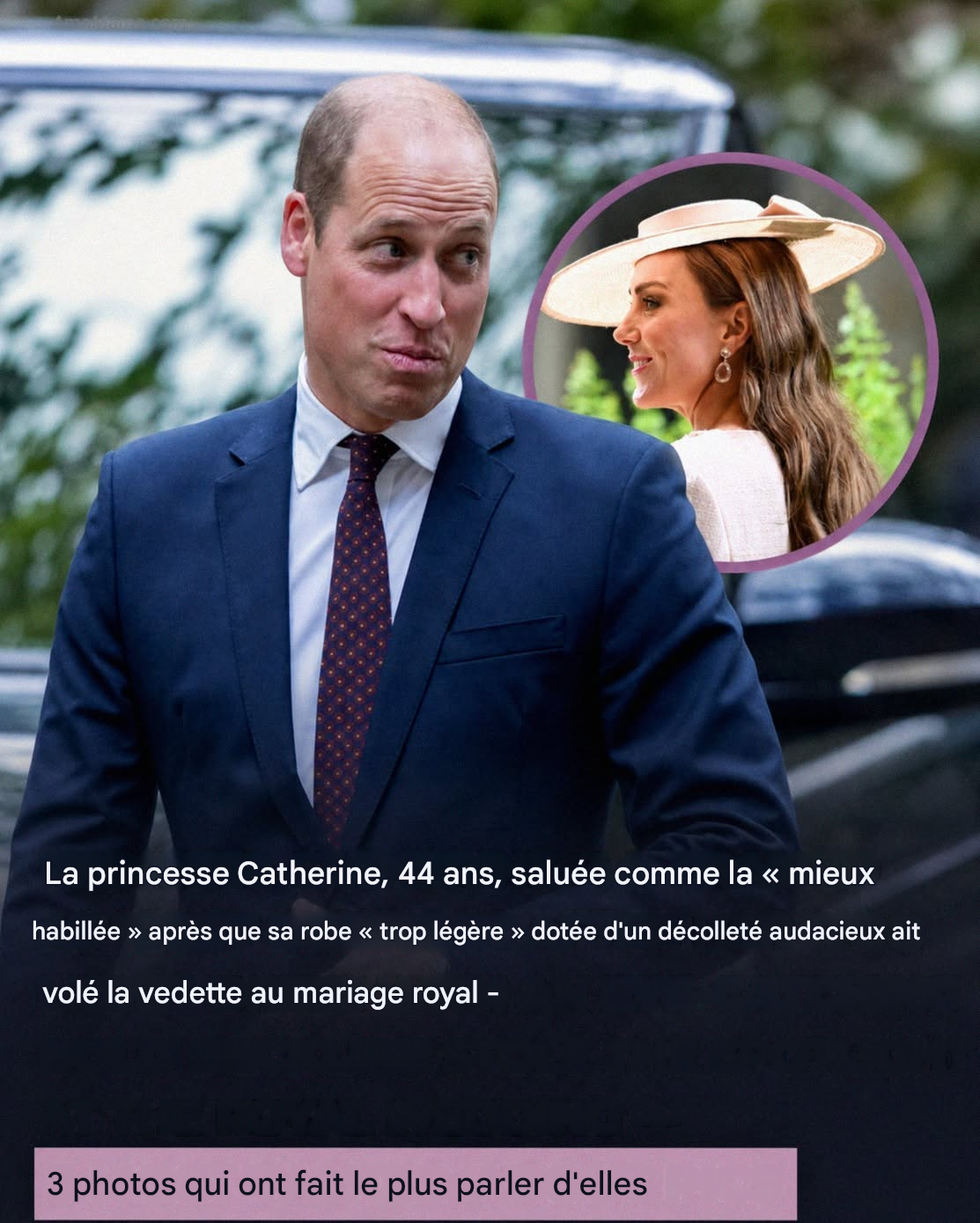 Catherine sublime dans une robe crème texturée au mariage royal — Photos