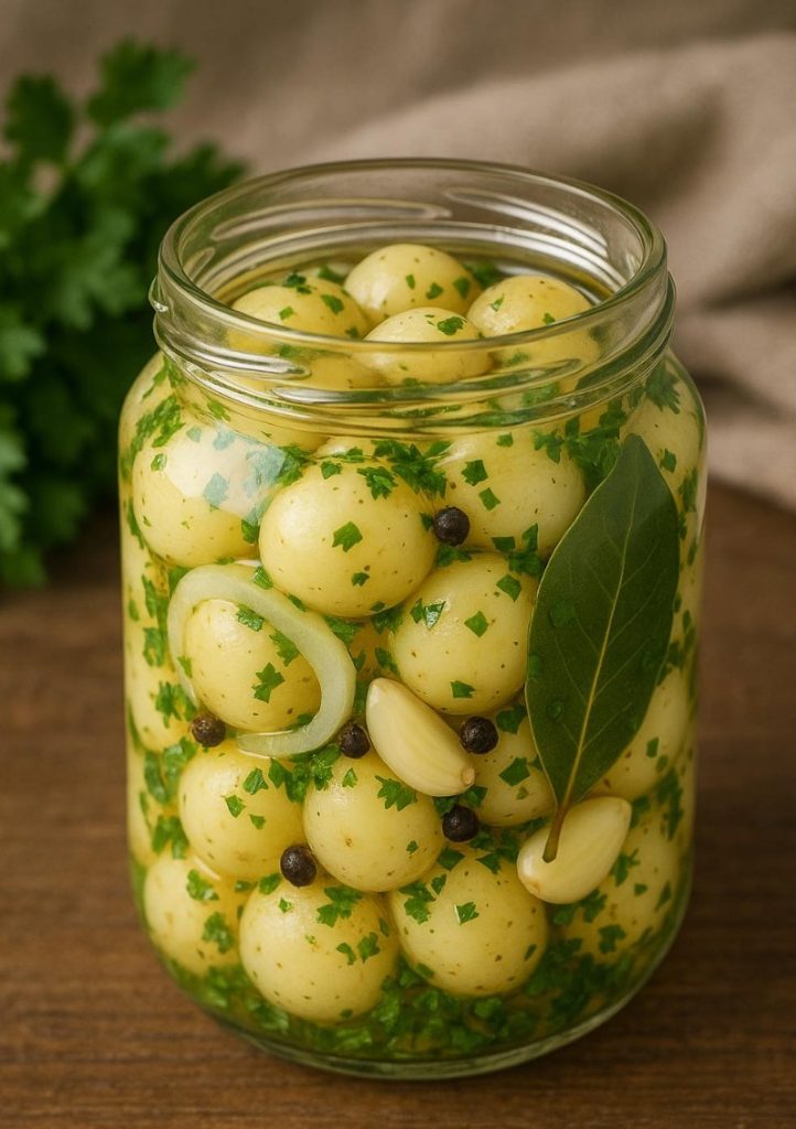 Quartiers de pommes de terre en conserve – une recette pour petites pommes de terre en saumure
