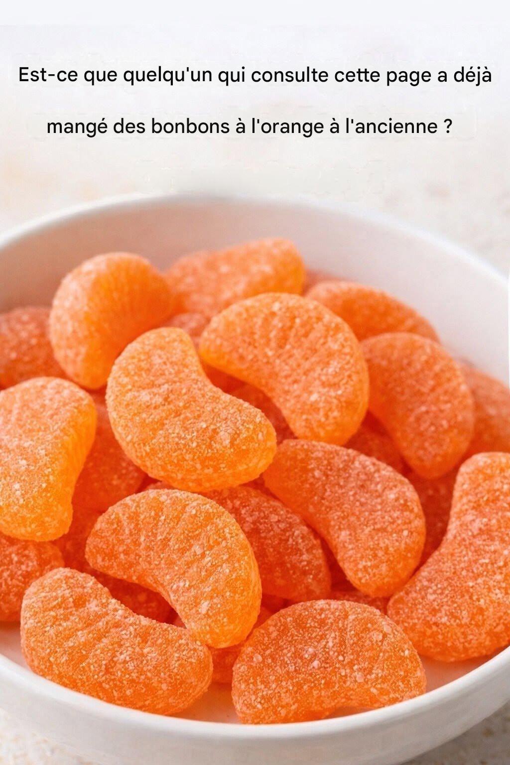 Un délice intemporel : des bonbons à l’orange traditionnels que tout le monde appréciera.