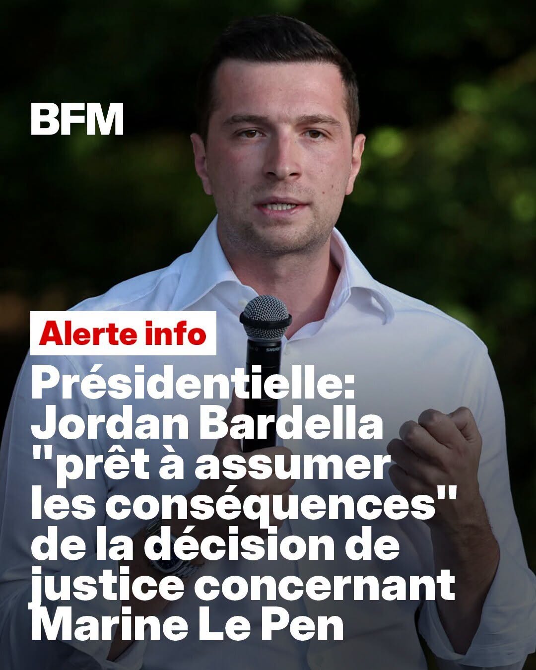 Présidentielle 2027: Jordan Bardella assure être “serein” et se dit “prêt à assumer les conséquences” de la décision de la cour d’appel concernant Marine Le Pen