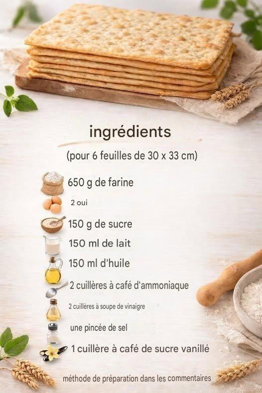 Feuilles à biscuits, recette traditionnelle, économique et facile à préparer