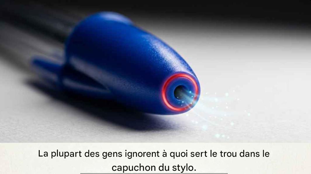 Sais-tu à quoi sert le trou dans le capuchon du stylo ?