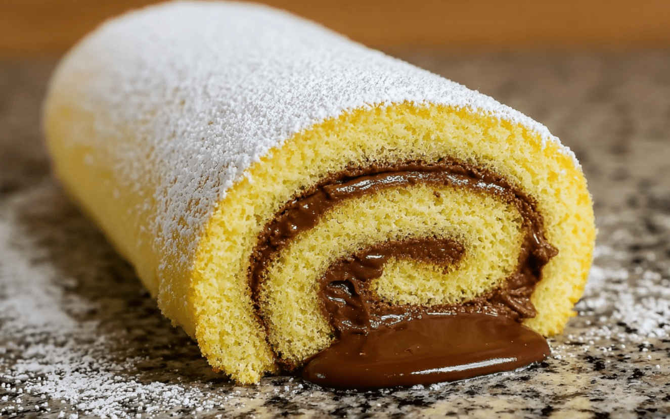 Gâteau roulé ultra moelleux avec seulement 4 ingrédients